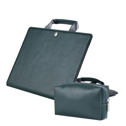 Laptop Bag Protective Case Tote Bag For MacBook Pro 15.4 inch, Color: Ink Green + Power Bag-garmade.com