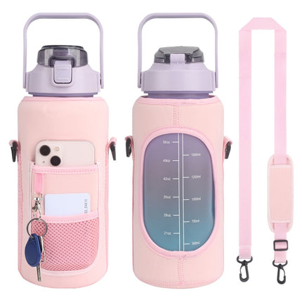 2L Diving Material Water Bottle Cover Case with Strap(Pink Glue Buckle)-garmade.com