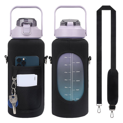 2L Diving Material Water Bottle Cover Case with Strap(Black Metal Buckle)-garmade.com