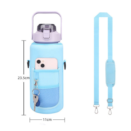 2L Diving Material Water Bottle Cover Case with Strap(Blue Metal Buckle)-garmade.com