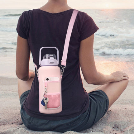 2L Diving Material Water Bottle Cover Case with Strap(Black Metal Buckle)-garmade.com