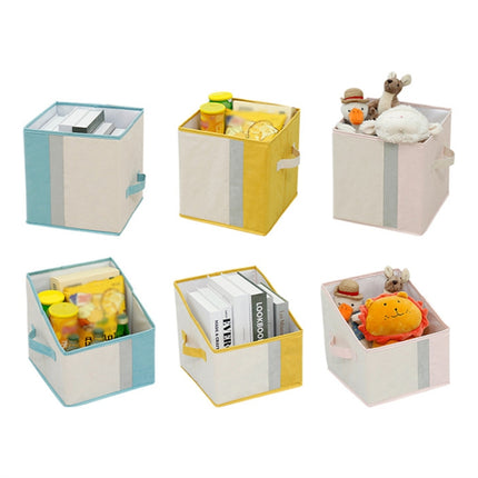Foldable Household Sundries Storage Box Snack Book Basket, Spec: Flat (Blue)-garmade.com