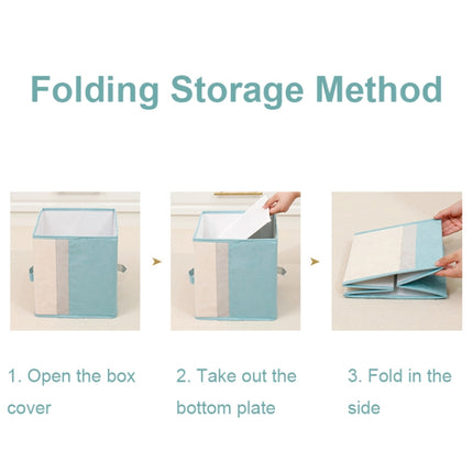 Foldable Household Sundries Storage Box Snack Book Basket, Spec: Flat (Blue)-garmade.com