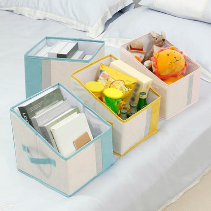 Foldable Household Sundries Storage Box Snack Book Basket, Spec: Flat (Yellow)-garmade.com