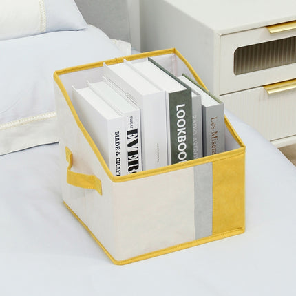 Foldable Household Sundries Storage Box Snack Book Basket, Spec: Diagonal (Yellow)-garmade.com