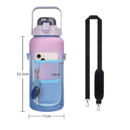 2L Gradient Color Water Bottle Cover Case Sleeve with Strap(Gradient Purple)-garmade.com