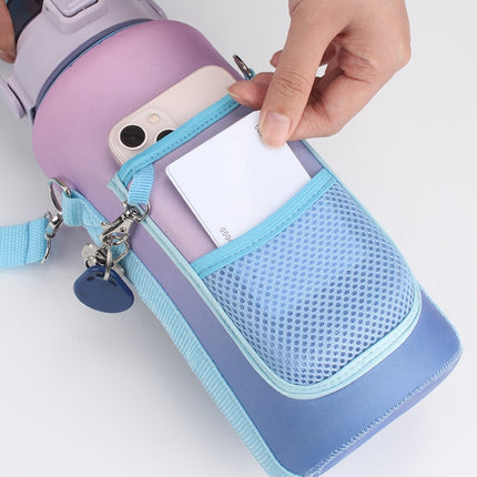 2L Gradient Color Water Bottle Cover Case Sleeve with Strap(Gradient Purple)-garmade.com