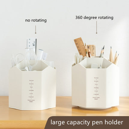 Large Capacity Desktop Storage Box Student Office Pen Bucket, Color: Rotating Blue-garmade.com