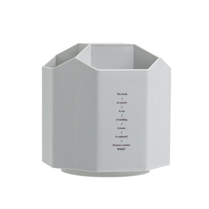 Large Capacity Desktop Storage Box Student Office Pen Bucket, Color: Rotating Gray-garmade.com