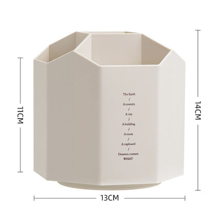 Large Capacity Desktop Storage Box Student Office Pen Bucket, Color: Rotating Transparent-garmade.com