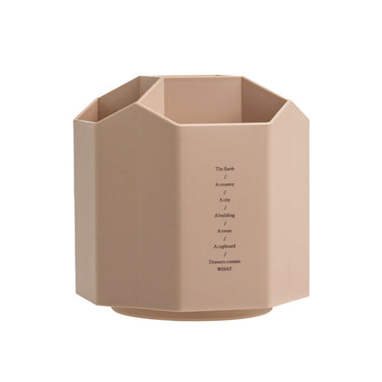 Large Capacity Desktop Storage Box Student Office Pen Bucket, Color: Rotate Dark Pink-garmade.com