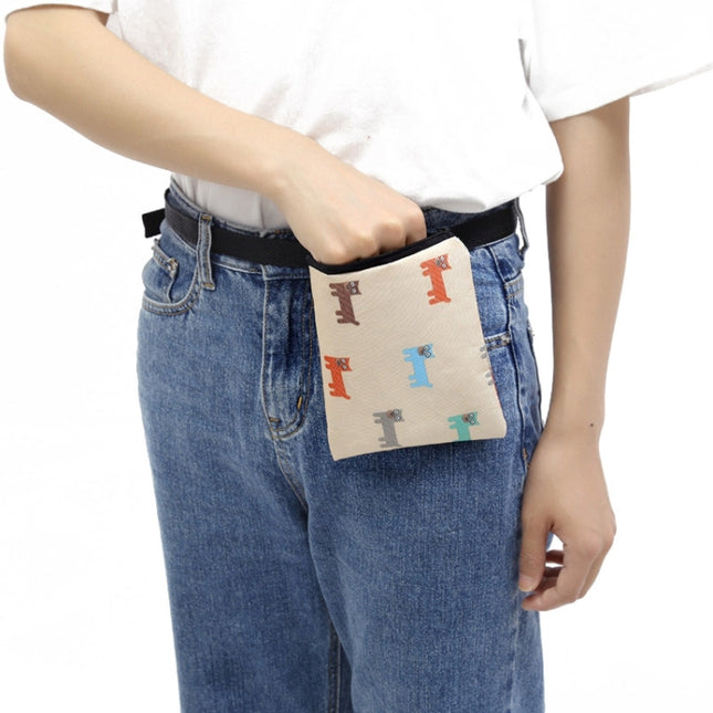 Pet Training Bag Outdoor Snack Bag Dog Food Waist Bag(Beige)-garmade.com