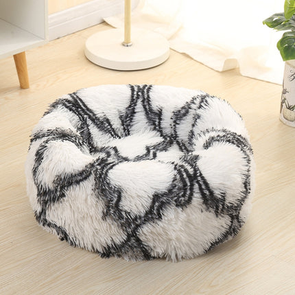 Long-haired Round Pet Kennel Warm Pet Bed, Specification: 40cm(Dark Gray)-garmade.com