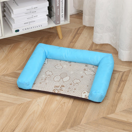 Pet Breathable And Cooler Mat Pet Bed, Specification: S(Light Blue)-garmade.com