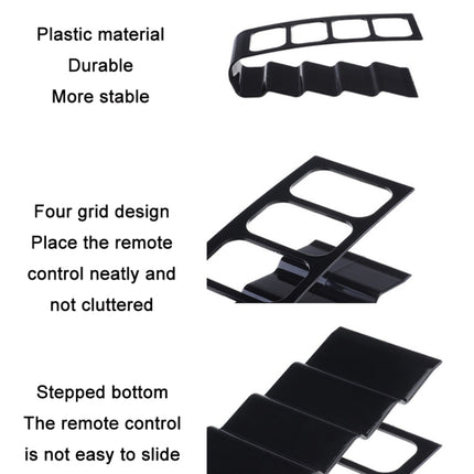 2 PCS Four-compartment Remote Control Desktop Storage Rack(Coffee)-garmade.com