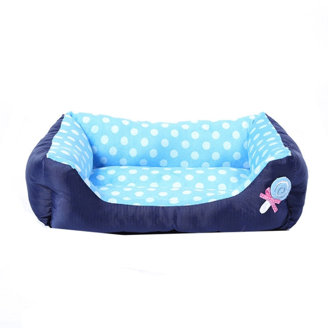 Cartoon Pet Kennel Square Cushion For Small And Medium Pet, Specification: M(Blue)-garmade.com