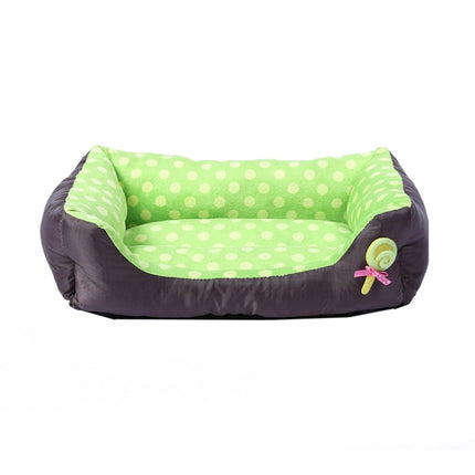 Cartoon Pet Kennel Square Cushion For Small And Medium Pet, Specification: M(Green)-garmade.com