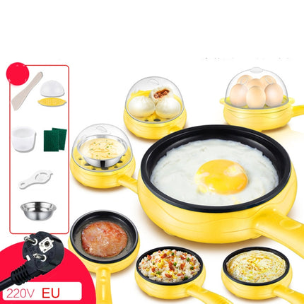 350W Electric Egg Omelette Cooker Frying Pan Steamer Cooker,EU Plug,Style: Single Layer Set Yellow-garmade.com