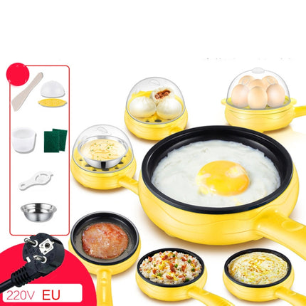 350W Electric Egg Omelette Cooker Frying Pan Steamer Cooker,EU Plug,Style: Double Layer Set Pink-garmade.com