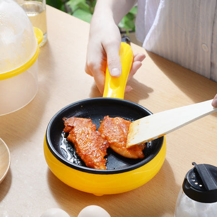 350W Electric Egg Omelette Cooker Frying Pan Steamer Cooker,EU Plug,Style: Pan+Wood Shovel Pink-garmade.com