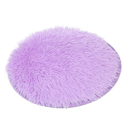 Autumn And Winter Pet Warm Bed Round Pet Pad, Specification: S(Light Purple)-garmade.com