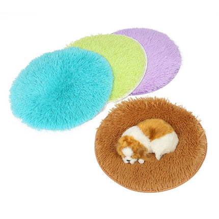 Autumn And Winter Pet Warm Bed Round Pet Pad, Specification: L(Light Purple)-garmade.com