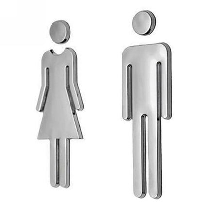 2 PCS 12cm Toilet /Bathroom /Restroom /WC Door Wall Sign Signage-garmade.com