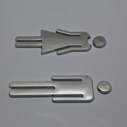 2 PCS 12cm Toilet /Bathroom /Restroom /WC Door Wall Sign Signage-garmade.com