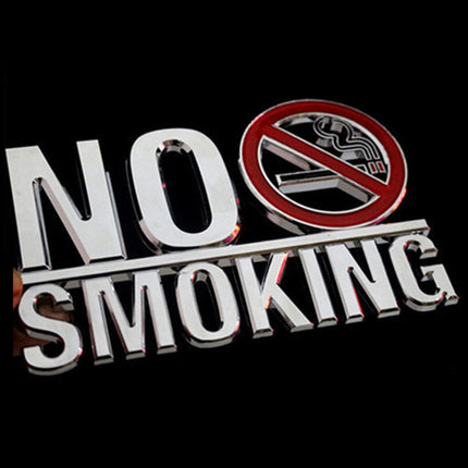 No Smoking Sign Imitation Stainless Steel Sign Wall Sticker Sign-garmade.com