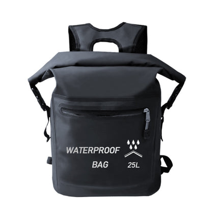 25L Outdoor Swimming Upstream Waterproof Bag Beach Bag(Black)-garmade.com
