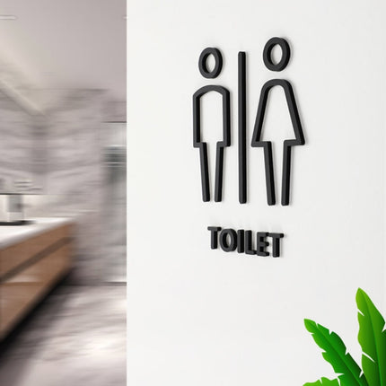 19 x 14cm Personalized Restroom Sign WC Sign Toilet Sign,Style: Black Separate-garmade.com