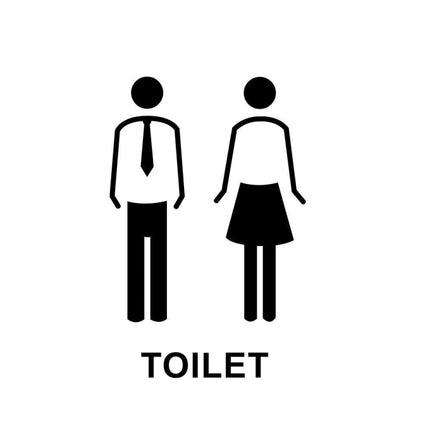 19 x 14cm Personalized Restroom Sign WC Sign Toilet Sign,Style: Tie-Black Public-garmade.com