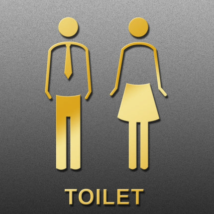 19 x 14cm Personalized Restroom Sign WC Sign Toilet Sign,Style: Tie-Golden Public-garmade.com