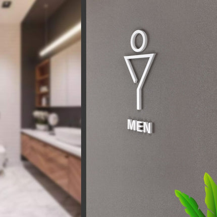 19 x 14cm Personalized Restroom Sign WC Sign Toilet Sign,Style: Tie-Golden Public-garmade.com