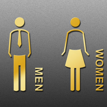 19 x 14cm Personalized Restroom Sign WC Sign Toilet Sign,Style: Tie-Golden Separate-garmade.com