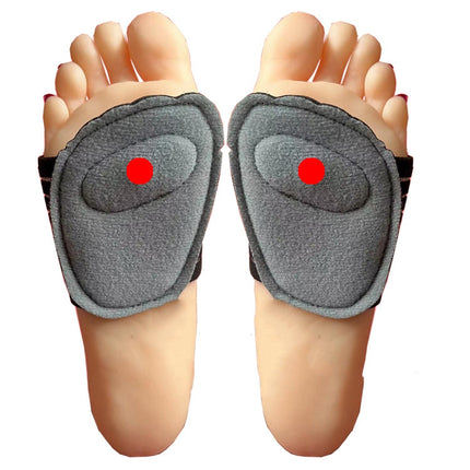 2 Pairs Magnetic Massage Forefoot Pad SBR Velvet Cloth Health Insole(Grey)-garmade.com