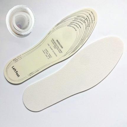 5 Pairs Spring and Summer Men and Women Breathable Shock-absorbing Latex Non-woven Insole(White)-garmade.com