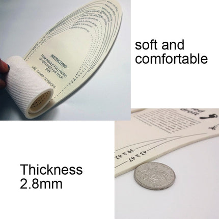 5 Pairs Spring and Summer Men and Women Breathable Shock-absorbing Latex Non-woven Insole(White)-garmade.com