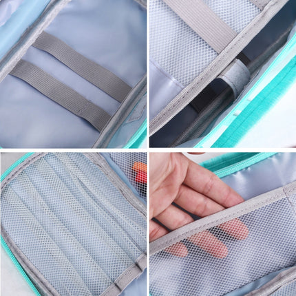 Large Capacity Multi-layer Portable Stationery Bag Canvas Pen Bag(Navy Blue)-garmade.com