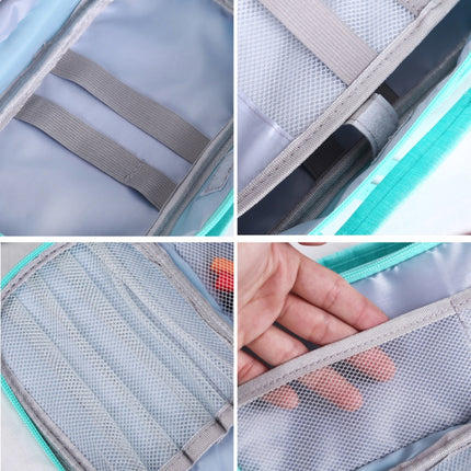 Large Capacity Multi-layer Portable Stationery Bag Canvas Pen Bag(Blue)-garmade.com