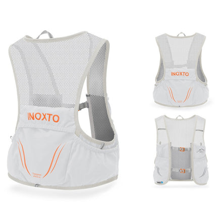 INOXTO Outdoor Cycling Off-Road Multifunctional Hydration Backpack, Size: Large(Light Gray With Orange)-garmade.com