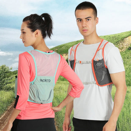 INOXTO Outdoor Cycling Off-Road Multifunctional Hydration Backpack, Size: Large(Light Gray With Orange)-garmade.com