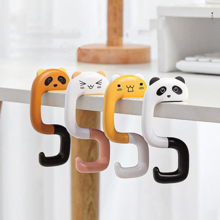 2 PCS Deskside Schoolbag Hook Removable Office Bag Hanger(Panda)-garmade.com