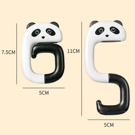 2 PCS Deskside Schoolbag Hook Removable Office Bag Hanger(Panda)-garmade.com