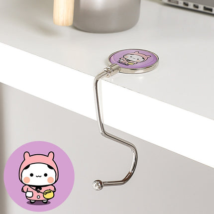 3 PCS Removable Office Desk Side Hook Hanging Bag Hook(Girl)-garmade.com