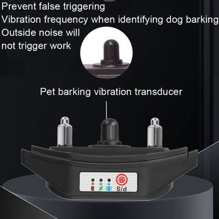 Intelligent Anti-barking Device Dog Trainer Collar, Style: Vibration+Sound(Black)-garmade.com
