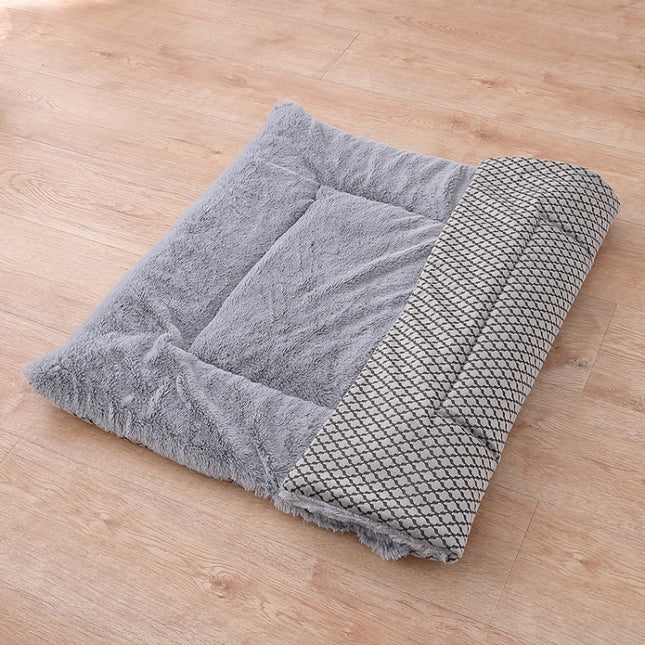 Double Sided Pet Mat Four Seasons Warm Dog Blanket,Size: S(Short Plush Gray)-garmade.com