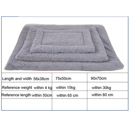 Double Sided Pet Mat Four Seasons Warm Dog Blanket,Size: L(Wick Strip Gray)-garmade.com