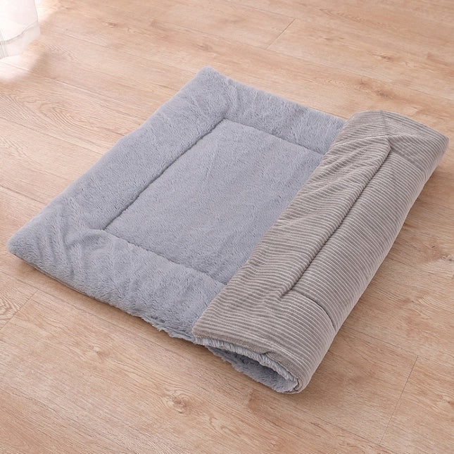Double Sided Pet Mat Four Seasons Warm Dog Blanket,Size: L(Wick Strip Gray)-garmade.com
