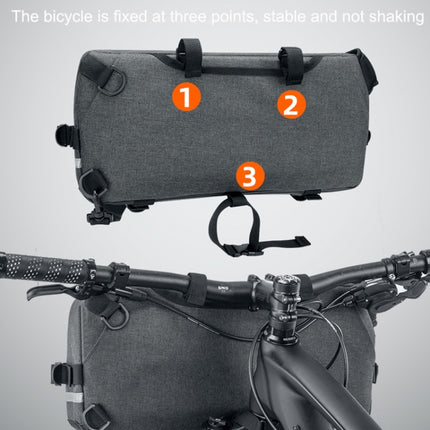 WEST BIKING YP0707301 Mountain Bike Handlebar Bag Multifunctional Large Capacity Head Bag(Grey)-garmade.com